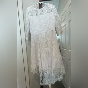 Girls white lace dress